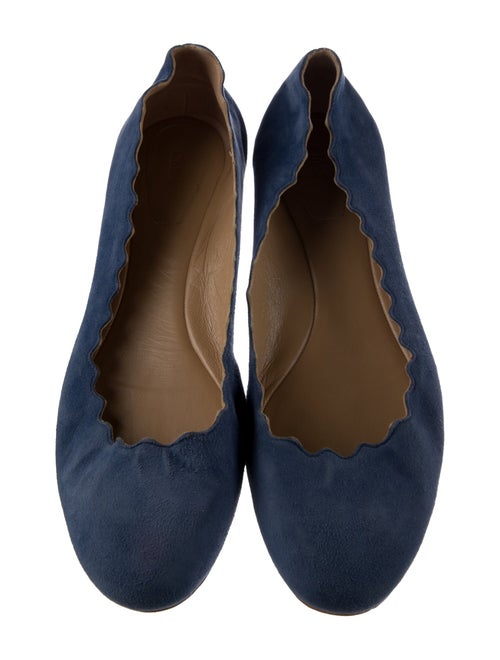 Chloé Suede Scalloped Accent Ballet Flats