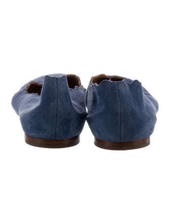 Chloé Suede Scalloped Accent Ballet Flats