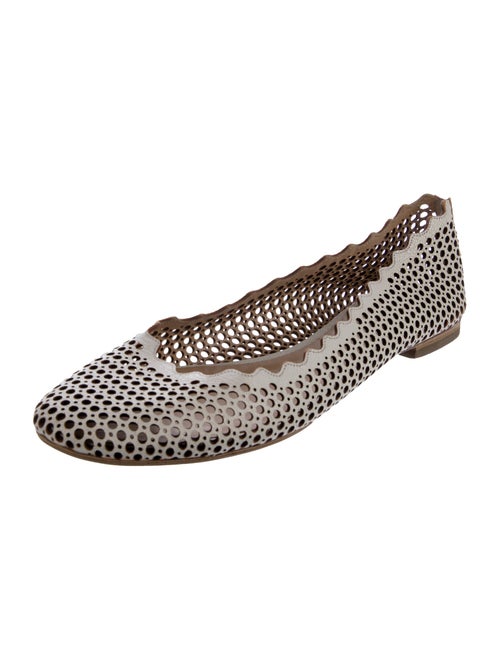 Chloé Leather Cutout Accent Ballet Flats