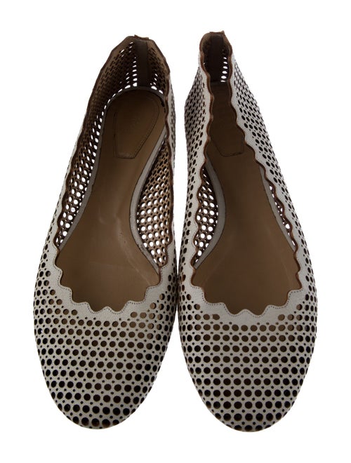 Chloé Leather Cutout Accent Ballet Flats