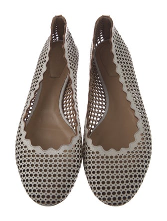 Chloé Leather Cutout Accent Flats
