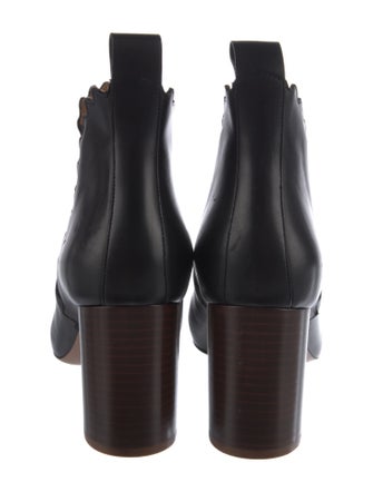 Chloé Leather Scalloped Accent Chelsea Boots