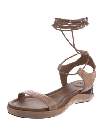 Chloé Crocodile Gladiator Sandals