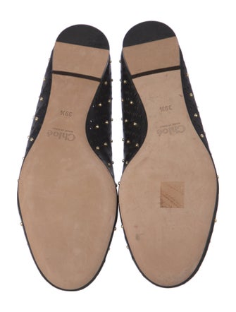 Chloé Leather Studded Accents Ballet Flats