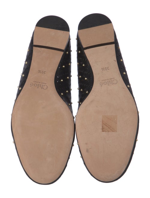 Chloé Leather Studded Accents Ballet Flats