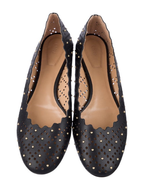 Chloé Leather Lasercut Accents Ballet Flats