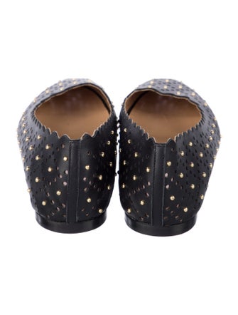Chloé Leather Lasercut Accents Ballet Flats