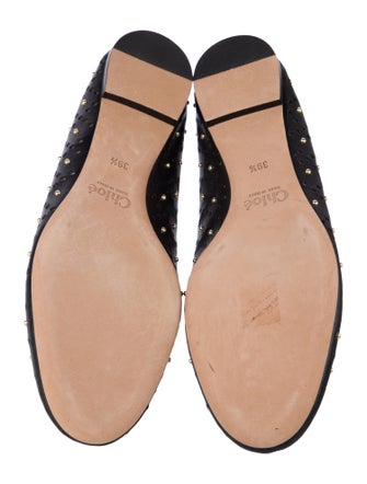 Chloé Leather Lasercut Accents Ballet Flats