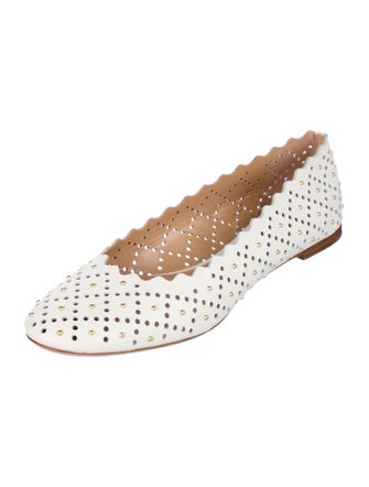 Chloé Leather Studded Accents Flats