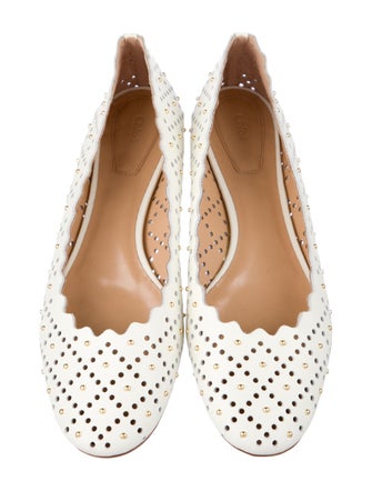Chloé Leather Studded Accents Flats