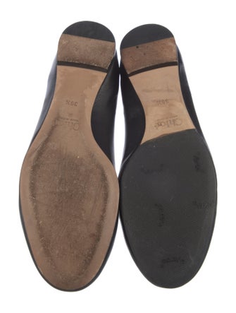 Chloé Leather Scalloped Accent Ballet Flats