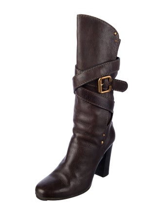 Chloé Leather Studded Accents Boots