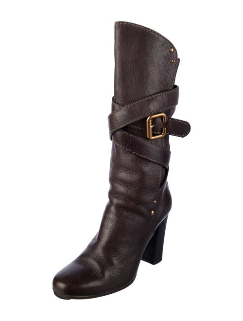 Chloé Leather Studded Accents Boots