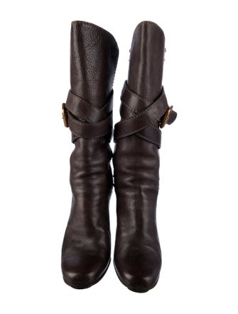 Chloé Leather Studded Accents Boots