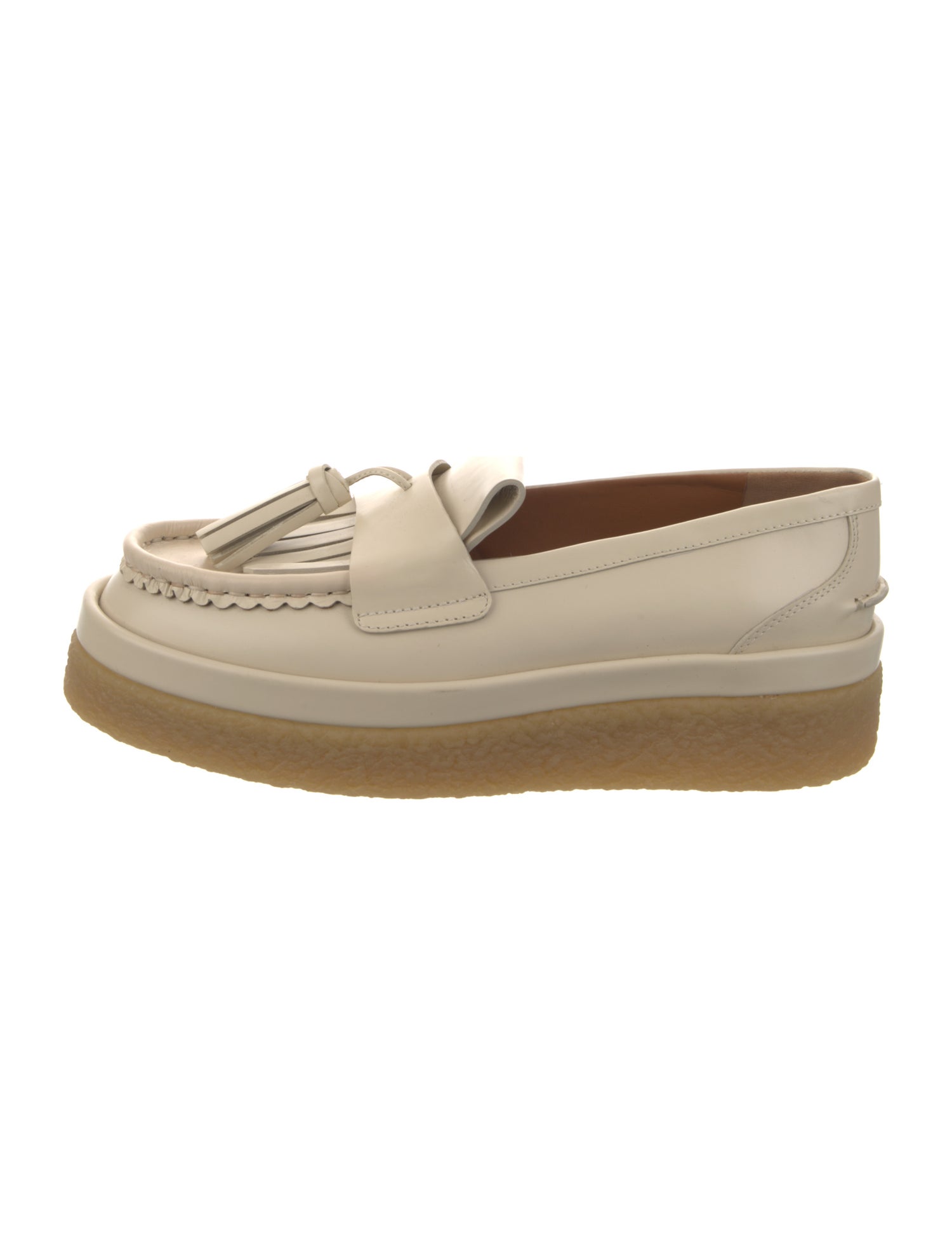 Chloé Leather Tassel Accents Loafers