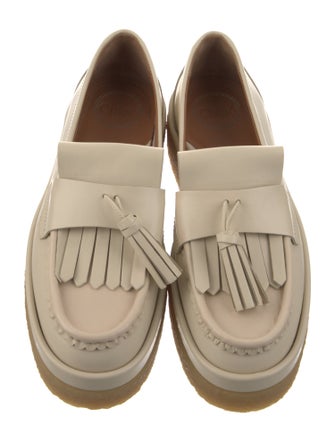 Chloé Leather Tassel Accents Loafers