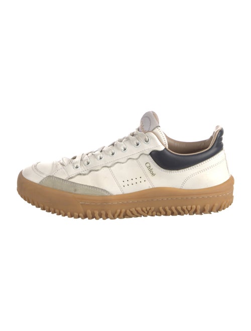 Chloé Leather Lasercut Accents Sneakers