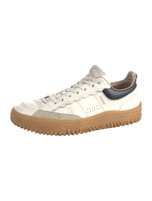 Chloé Leather Lasercut Accents Sneakers