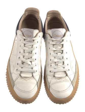 Chloé Leather Lasercut Accents Sneakers