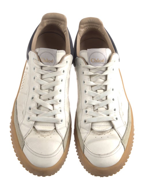 Chloé Leather Lasercut Accents Sneakers