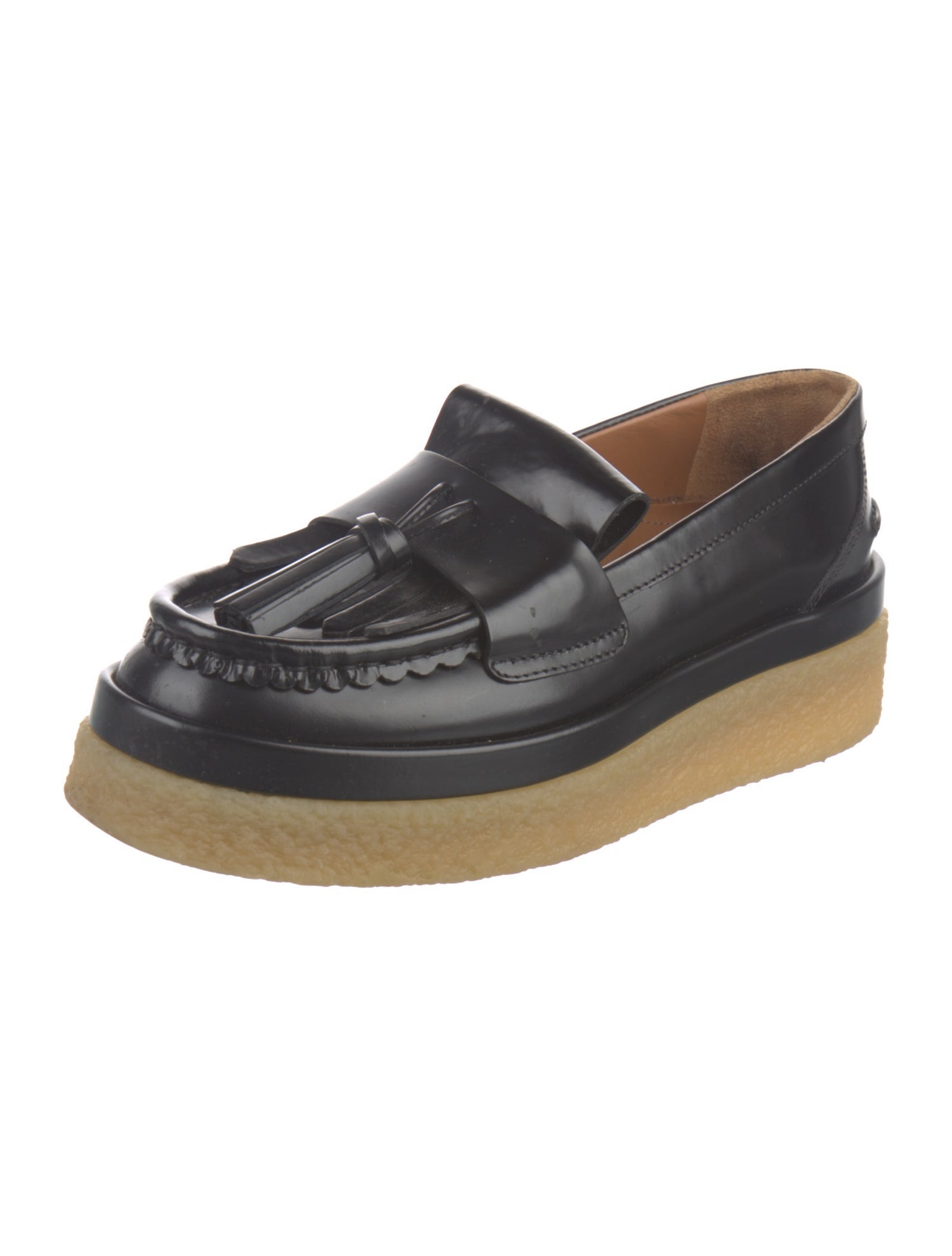 Chloé Leather Tassel Accents Loafers