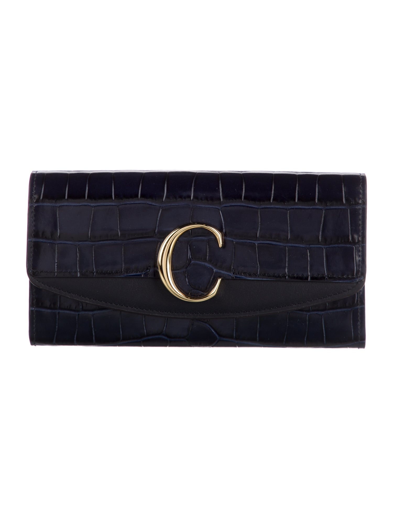 Chloé Embossed Leather Animal Print Continental Wallet