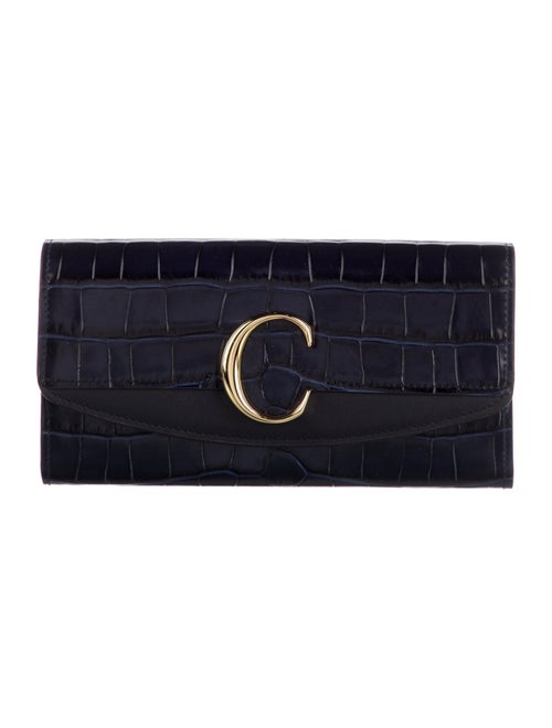 Chloé Embossed Leather Animal Print Continental Wallet