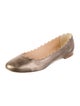 Chloé Leather Scalloped Accent Ballet Flats