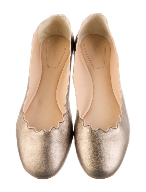 Chloé Leather Scalloped Accent Ballet Flats