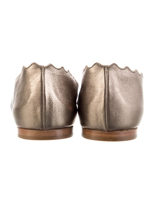 Chloé Leather Scalloped Accent Ballet Flats
