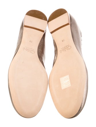 Chloé Leather Scalloped Accent Ballet Flats