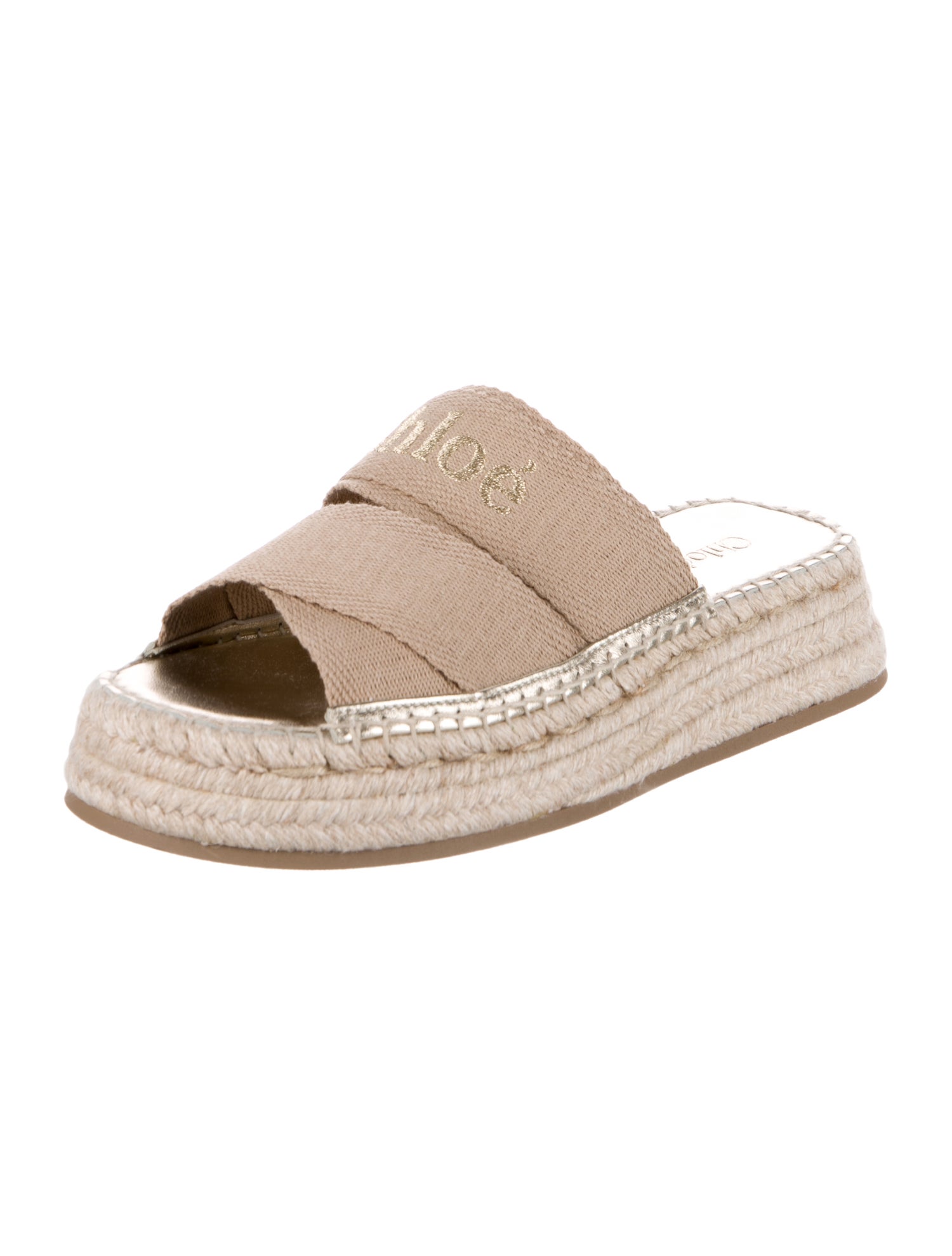 Chloé Canvas Embroidered Accent Espadrilles