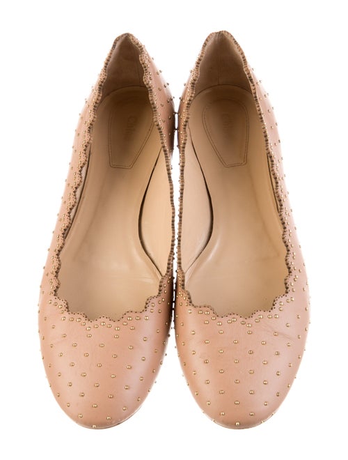 Chloé Leather Studded Accents Ballet Flats