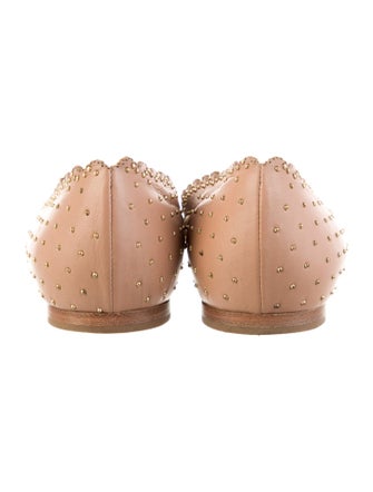 Chloé Leather Studded Accents Ballet Flats
