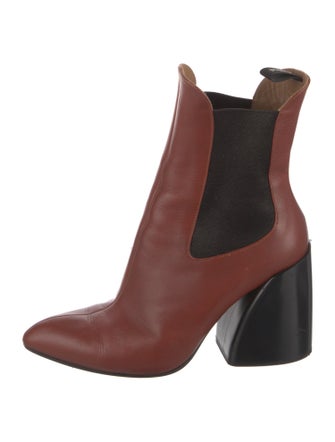 Chloé Leather Grosgrain Trim Chelsea Boots