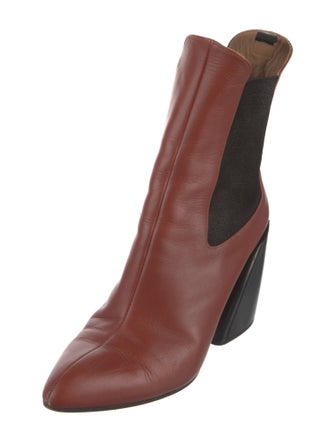 Chloé Leather Grosgrain Trim Chelsea Boots