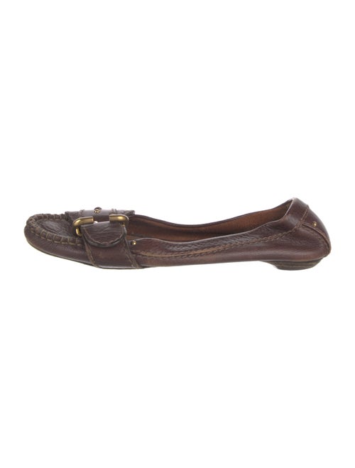 Chloé Leather Whipstitch Trim Ballet Flats