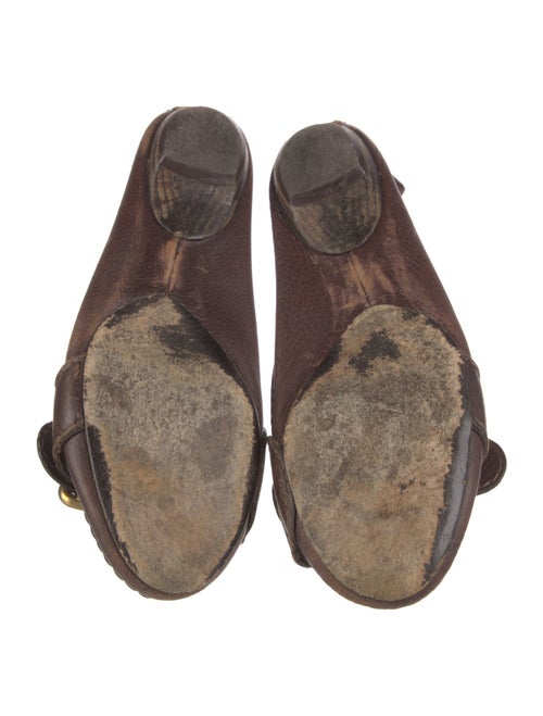 Chloé Leather Whipstitch Trim Ballet Flats