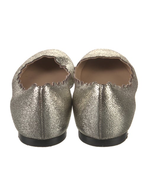 Chloé Leather Glitter Accents Ballet Flats