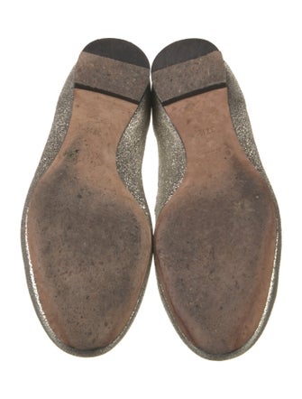 Chloé Leather Glitter Accents Ballet Flats