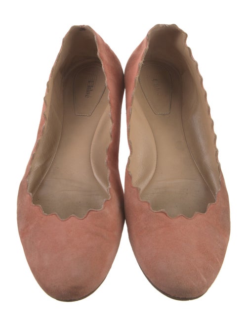 Chloé Suede Scalloped Accent Ballet Flats