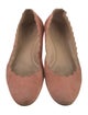 Chloé Suede Scalloped Accent Ballet Flats