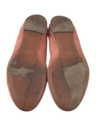 Chloé Suede Scalloped Accent Ballet Flats