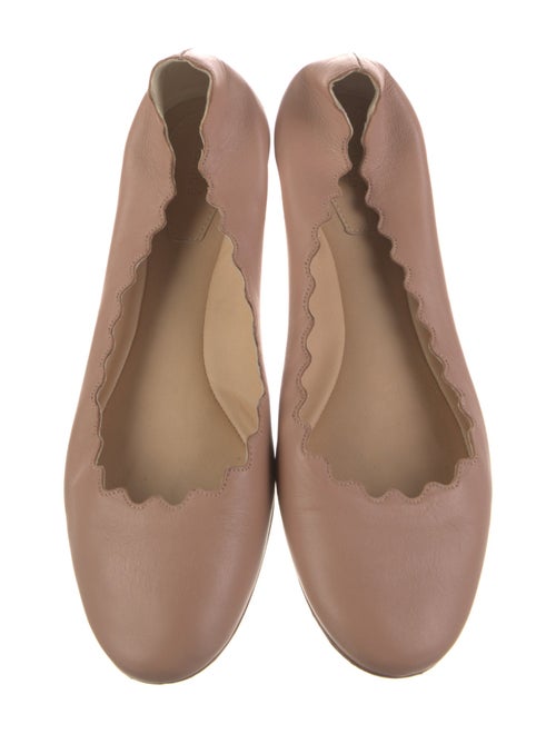 Chloé Leather Scalloped Accent Ballet Flats