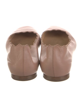 Chloé Leather Scalloped Accent Ballet Flats