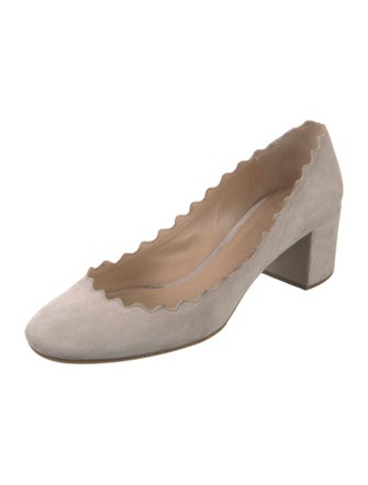 Chloé Suede Scalloped Accent Pumps