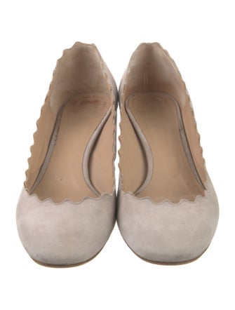 Chloé Suede Scalloped Accent Pumps