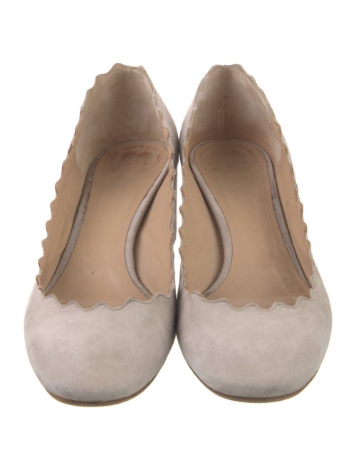 Chloé Suede Scalloped Accent Pumps