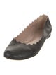 Chloé Leather Scalloped Accent Ballet Flats