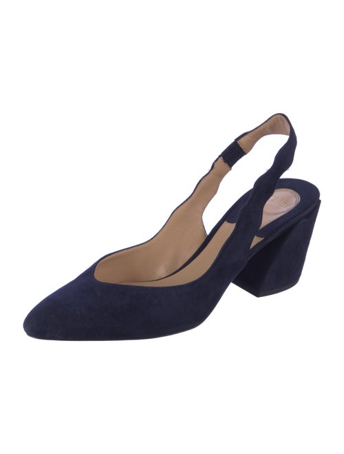 Chloé Suede Scalloped Accent Slingback Pumps